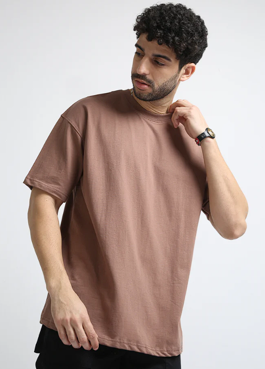 Oversized Regular T-Shirt – Premium Cotton | Brown