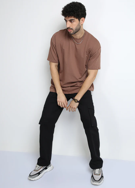 Oversized Regular T-Shirt – Premium Cotton | Brown