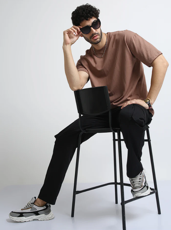 Oversized Regular T-Shirt – Premium Cotton | Brown