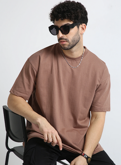 Oversized Regular T-Shirt – Premium Cotton | Brown