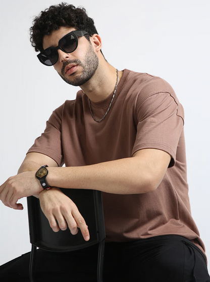 Oversized Regular T-Shirt – Premium Cotton | Brown